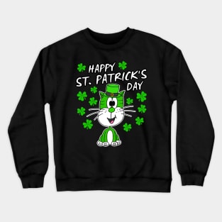 Happy St. Patrick's Day 2022 Cat Leprechaun Funny Crewneck Sweatshirt